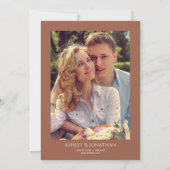 Moderne, fette und Minimalistische Foto-Hochzeit Einladung (Rückseite)