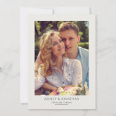 Moderne, fette und Minimalistische Foto-Hochzeit Einladung (Rückseite)