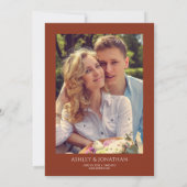 Moderne, fette und Minimalistische Foto-Hochzeit Einladung (Rückseite)