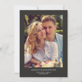 Moderne, fette und Minimalistische Foto-Hochzeit Einladung (Rückseite)