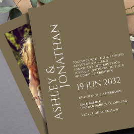 Moderne, fette und Minimalistische Foto-Hochzeit Einladung