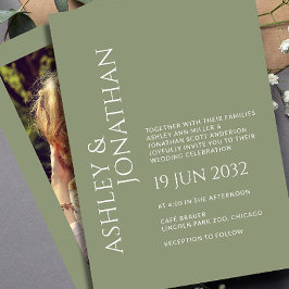 Moderne, fette und Minimalistische Foto-Hochzeit Einladung