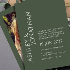 Moderne, fette und Minimalistische Foto-Hochzeit Einladung