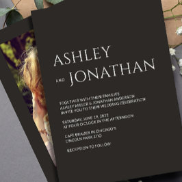 Moderne, fette und Minimalistische Foto-Hochzeit Einladung