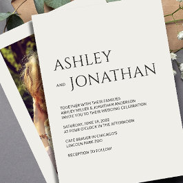 Moderne, fette und Minimalistische Foto-Hochzeit Einladung