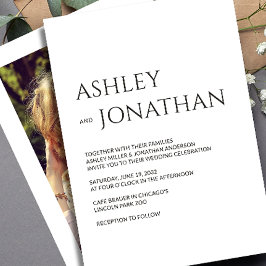 Moderne, fette und Minimalistische Foto-Hochzeit Einladung