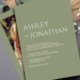 Moderne, fette und Minimalistische Foto-Hochzeit Einladung