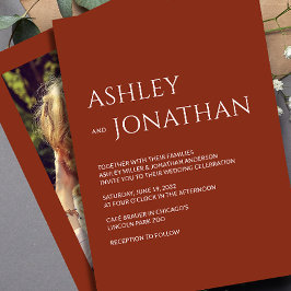 Moderne, fette und Minimalistische Foto-Hochzeit Einladung