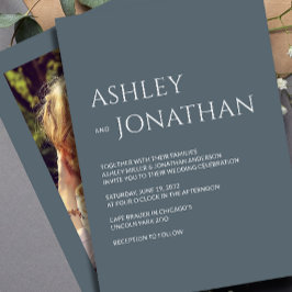 Moderne, fette und Minimalistische Foto-Hochzeit Einladung