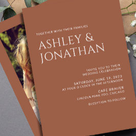 Moderne, fette und Minimalistische Foto-Hochzeit Einladung