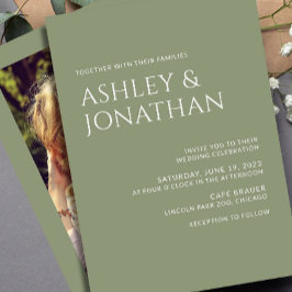 Moderne, fette und Minimalistische Foto-Hochzeit Einladung