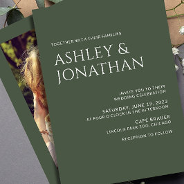 Moderne, fette und Minimalistische Foto-Hochzeit Einladung