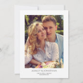 Moderne, fette und Minimalistische Foto-Hochzeit Einladung (Rückseite)