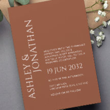 Moderne fette und Minimalistische Hochzeit