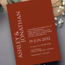 Moderne fette und Minimalistische Hochzeit