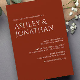 Moderne fette und Minimalistische Hochzeit Einladung