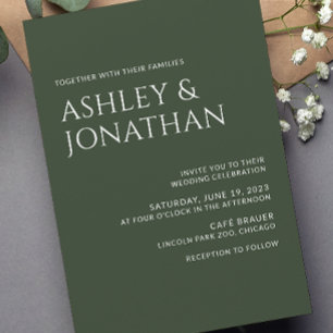 Moderne fette und Minimalistische Hochzeit Einladung