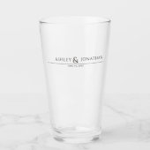 Moderne fette und Minimalistische Hochzeit Glas (Vorderseite)
