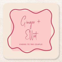 Moderne fette Wavy Frame Magenta Cheers Wedding