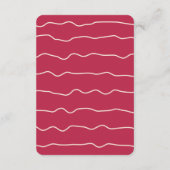 Moderne fette Wavy Frame Magenta Pink Wedding Begleitkarte (Rückseite)