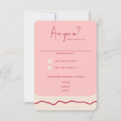 Moderne fette Wavy Frame Magenta Pink Wedding RSVP Karte (Vorderseite)