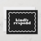 Moderne fette Wavy Frame Mehrveranstaltung RSVP Karte (Rückseite)