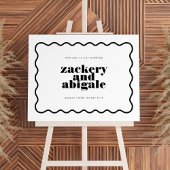 Moderne, fette Wavy Line Gerahmte Schwarz-weiße Ho Poster