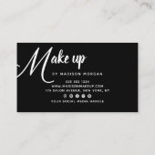 Moderne Fette Weiße Skript-Foto-Make-up Visitenkarte (Rückseite)