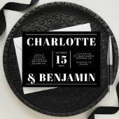 Moderne fette, weiße und schwarze, horizontale Hoc Einladung