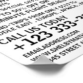 Moderne, fette Werbung für Flugzeuge Poster (Ecke)