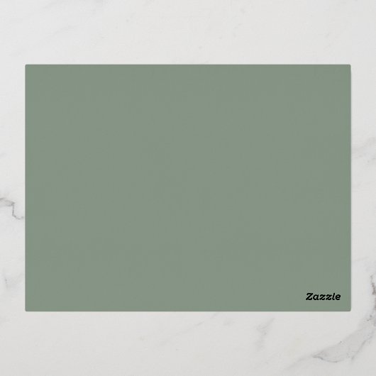 Moderne Fettformatierung Grüne Rose Gold UAWG Folie Einladungspostkarte (Rückseite)