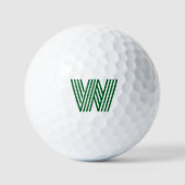 Moderne, fettgedruckte grüne Monogramm Golfball (Vorderseite)
