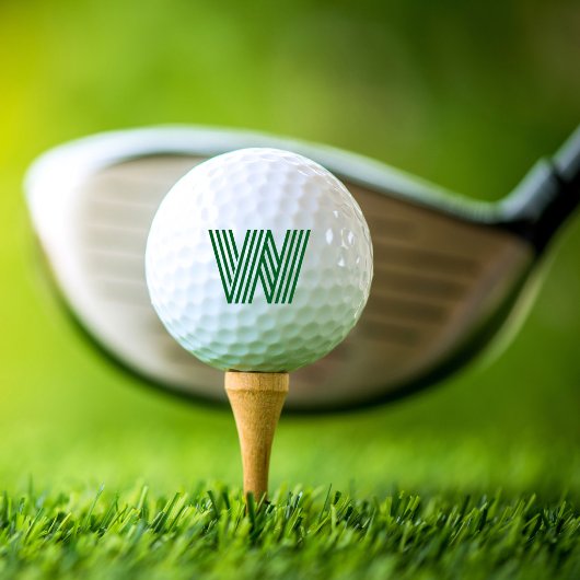Moderne, fettgedruckte grüne Monogramm Golfball