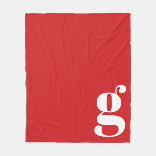 Moderne fettgedruckte Initiale Rot Minimalistisch Fleecedecke