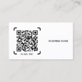 Moderne, fettgedruckte Monogramm-QR-Code Navy Blue Visitenkarte (Rückseite)