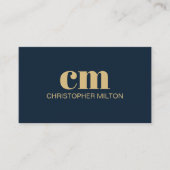 Moderne, fettgedruckte Monogramm-QR-Code Navy Blue Visitenkarte (Vorderseite)