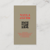 Moderne, fettrote karierte Muster-QR-Code Visitenkarte (Rückseite)