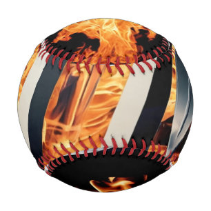 Moderne Feuer & Dreifachstreifen Bold Minimalist  Baseball