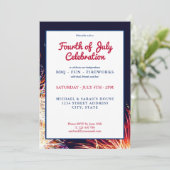 Moderne Feuerwerke am 4. Juli Einladung (Stehend Vorderseite)