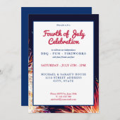 Moderne Feuerwerke am 4. Juli Einladung (Vorne/Hinten)