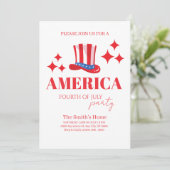 Moderne Feuerwerke vom 4. Juli Einladung (Stehend Vorderseite)