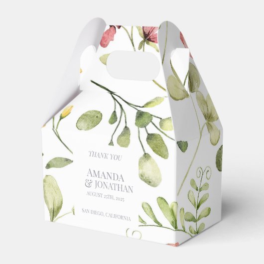 Moderne Field Blume Kalligraphie Hochzeit Vielen D Geschenkschachtel (Vorderseite)