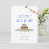 Moderne Fiesta Ostereier Jagd Einladung (Stehend Vorderseite)