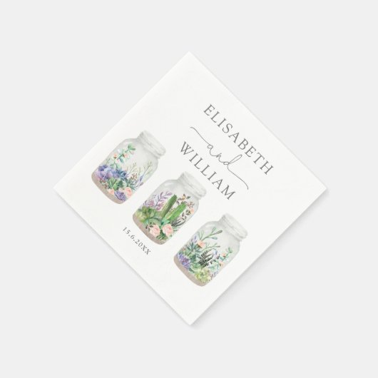 Moderne Fiesta Succulent Terrarium Gastgeschenke H Serviette (Ecke)