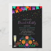 Moderne Fiesta und Cactus Brunch und Bubbly Einladung (Vorderseite)