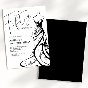 Moderne Fifty and Fabulous Kleid 50. Geburtstag Einladung