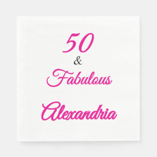 Moderne Fifty & Fabulous Fett 50. Geburtstag Servi Serviette
