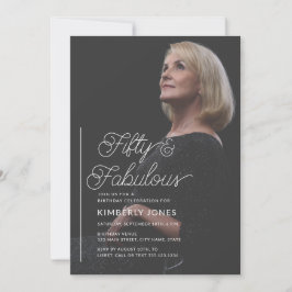 Moderne Fifty & Fabulous Foto 50. Geburtstagsfeier Einladung