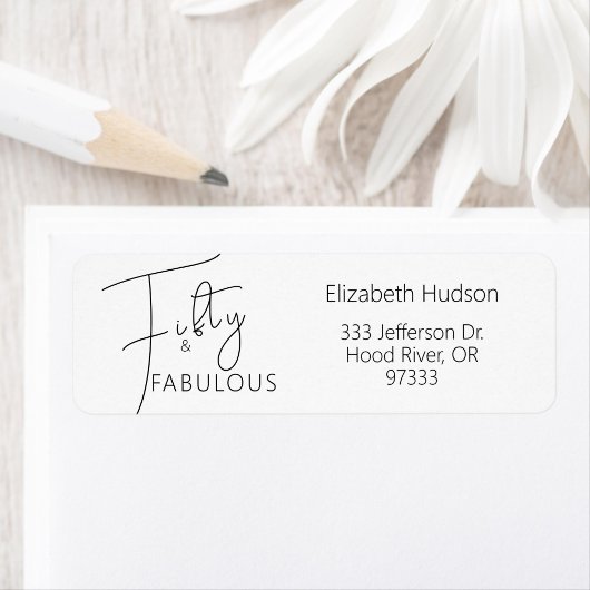Moderne Fifty & Fabulous Schrift 50. Geburtstagsfe