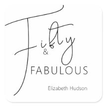 Moderne Fifty & Fabulous Schrift 50. Geburtstagsfe